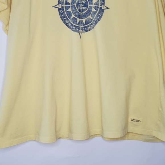 Life Is Good Graphic Tee Shirt Women's Size XXXL Cotton Short Sleeve Yellow Top - Picture 4 of 11